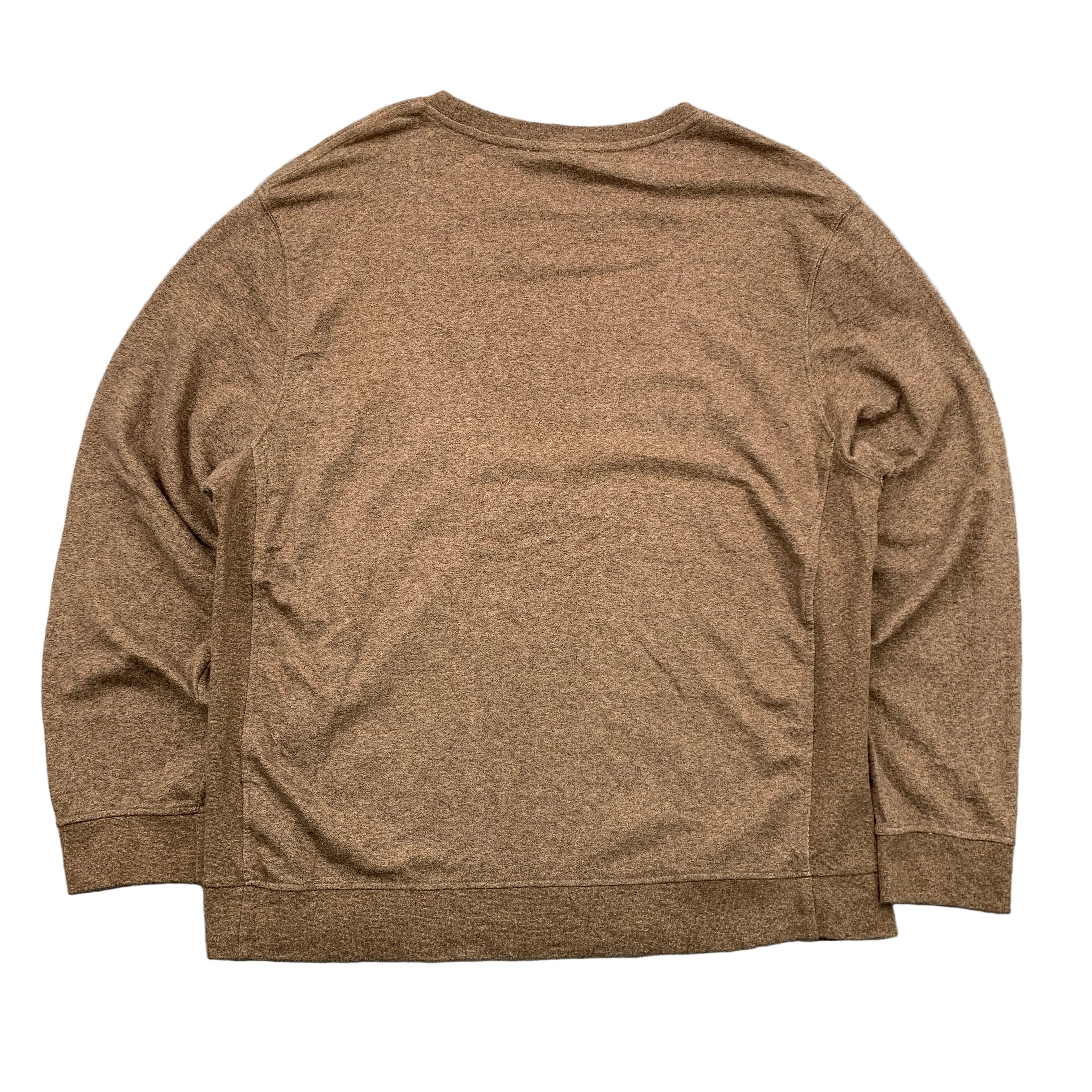 Brown long-sleeve shirt on a gray background