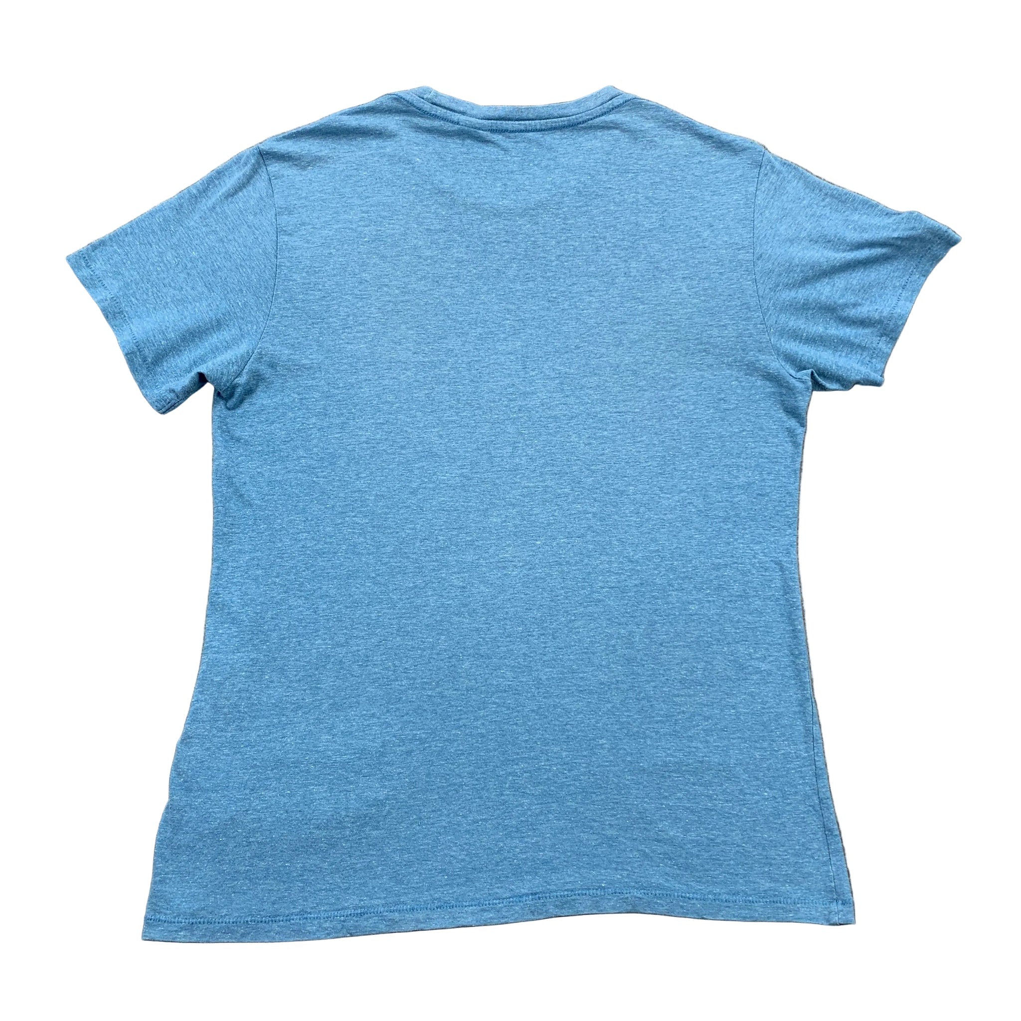 Blue t-shirt on a gray textured surface