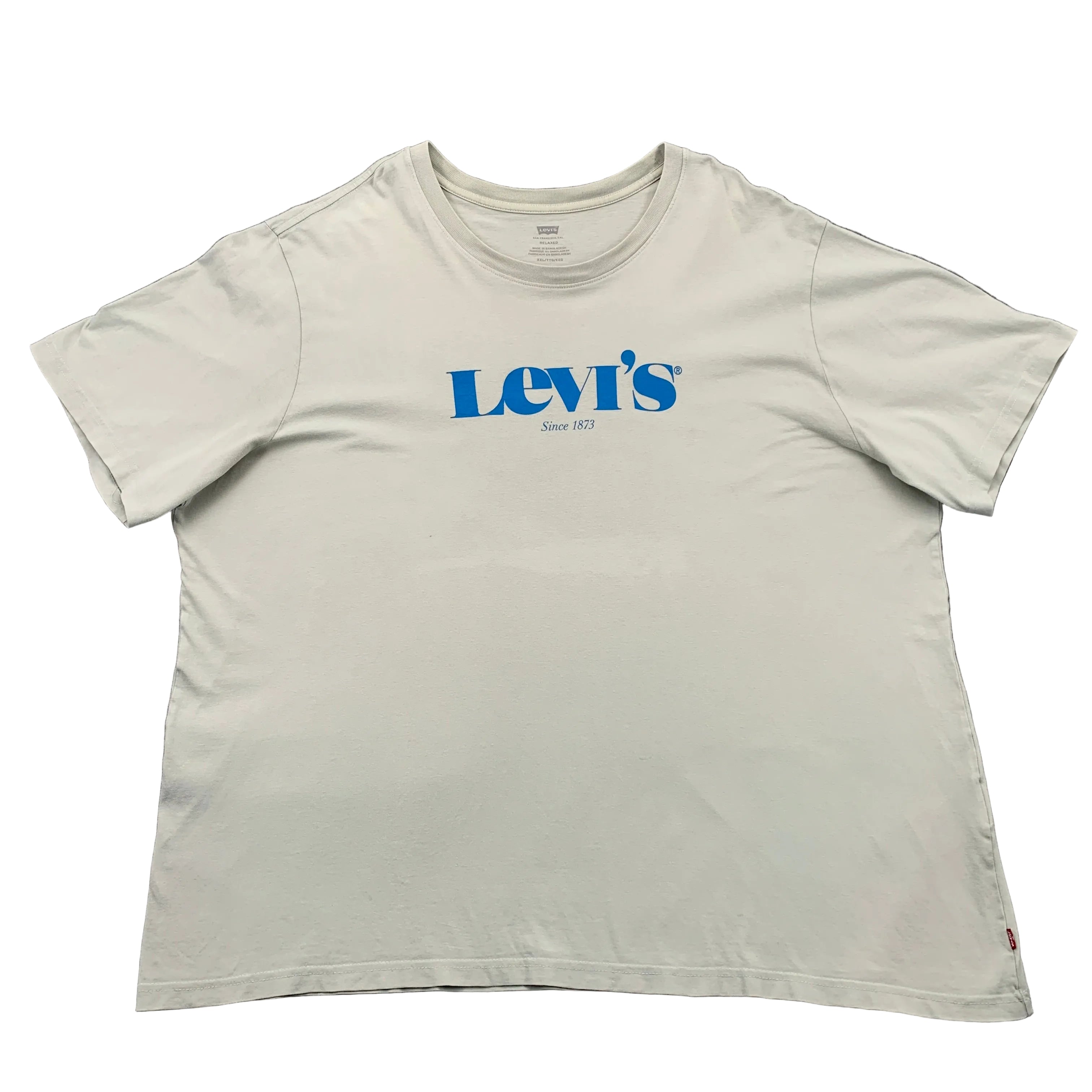 Beige t-shirt with Levi's logo on a gray background