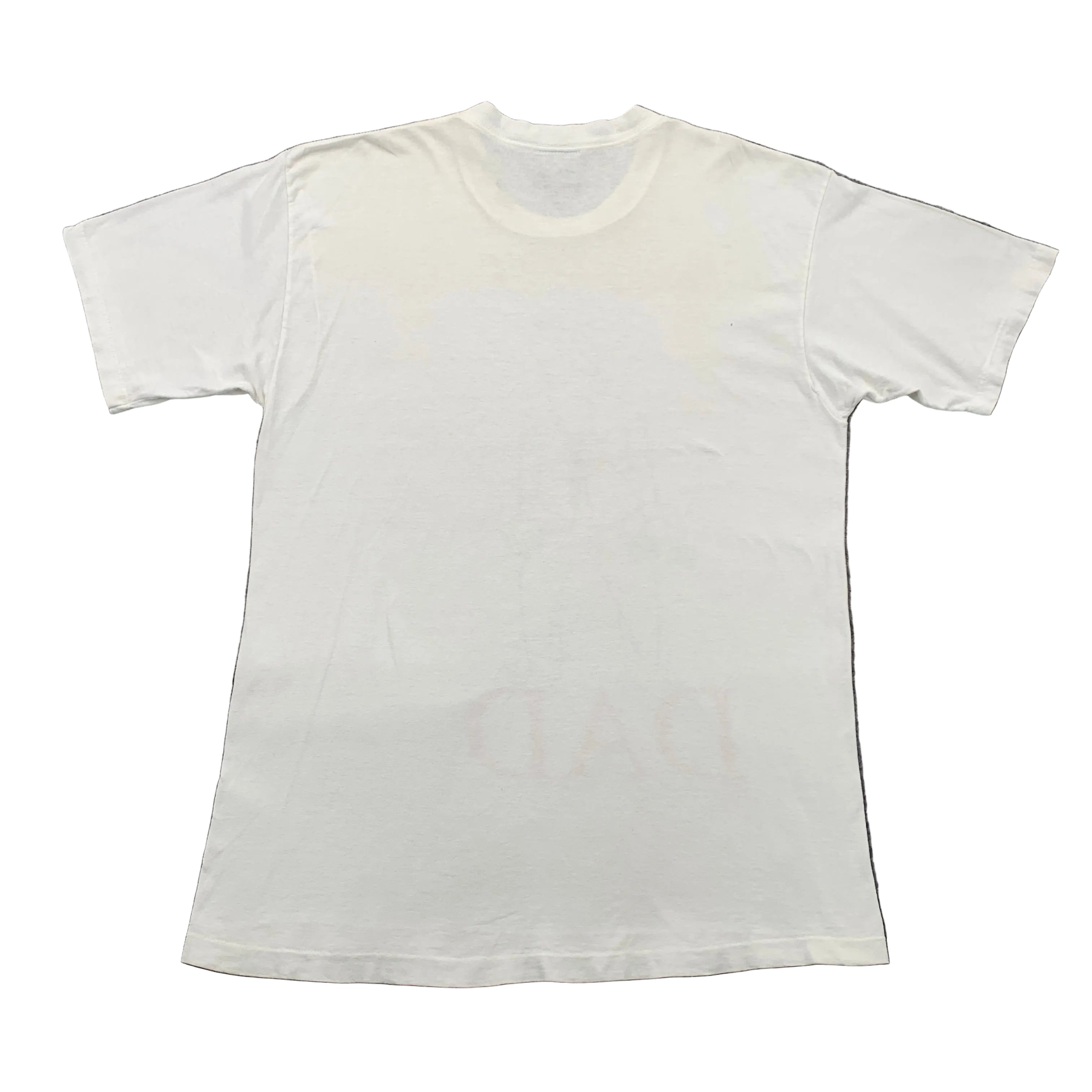 White t-shirt on a gray surface