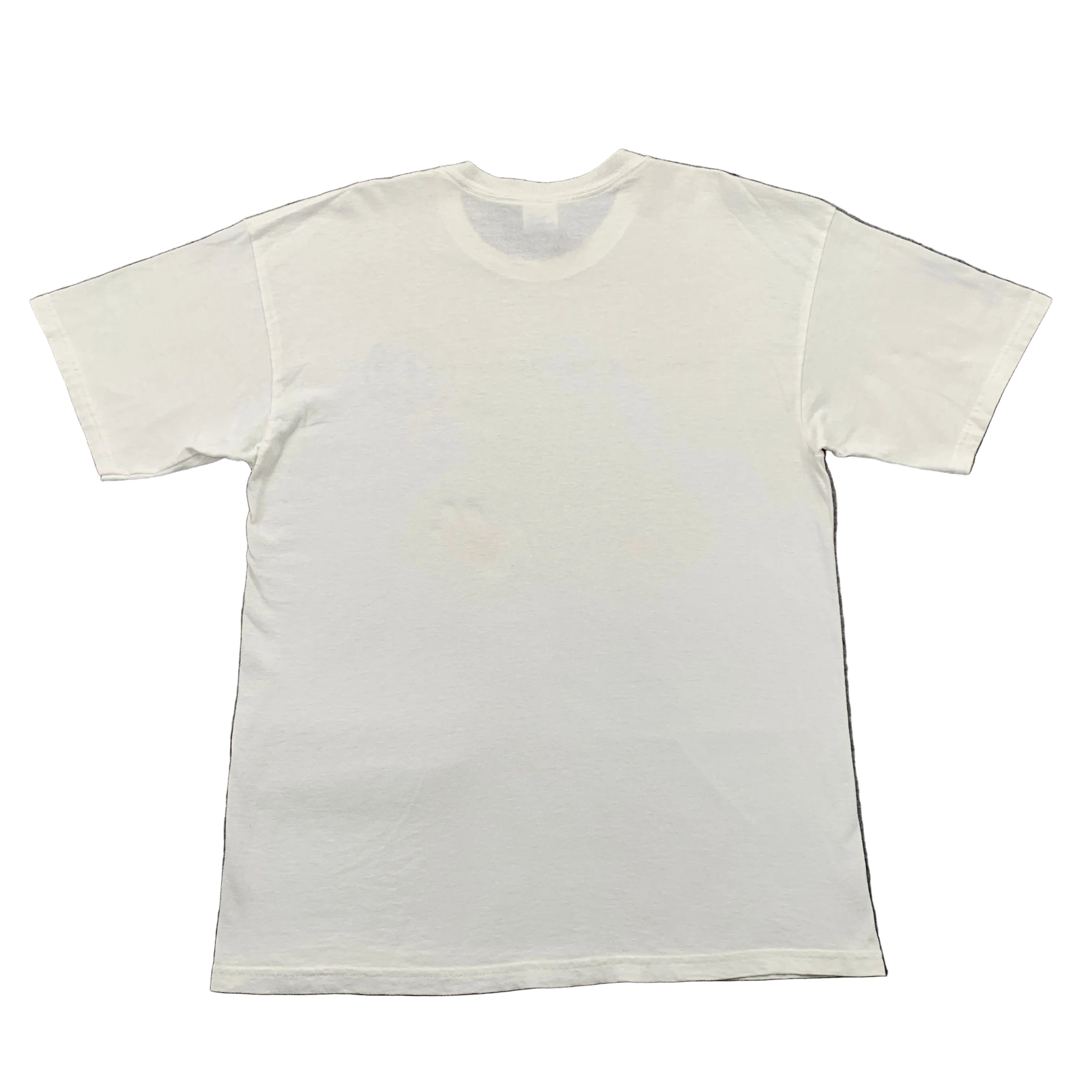 White t-shirt on a gray surface