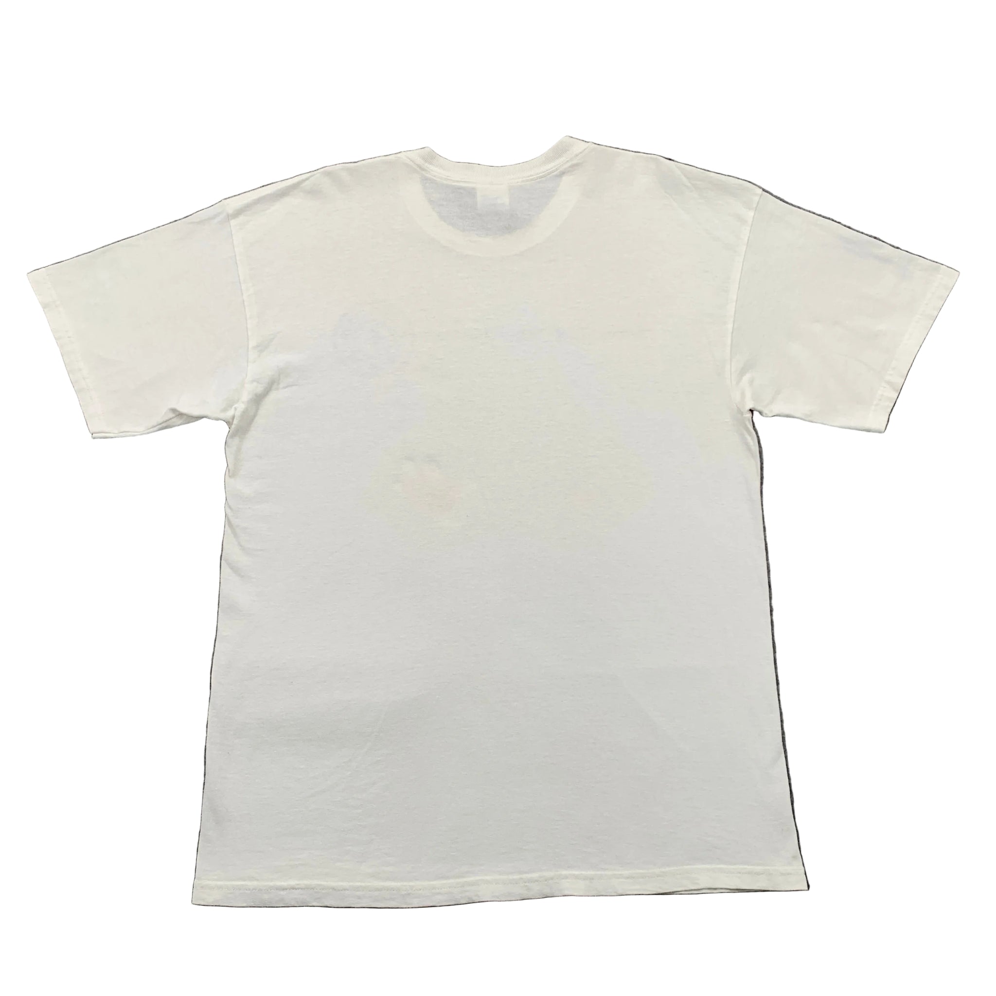 White t-shirt on a gray surface