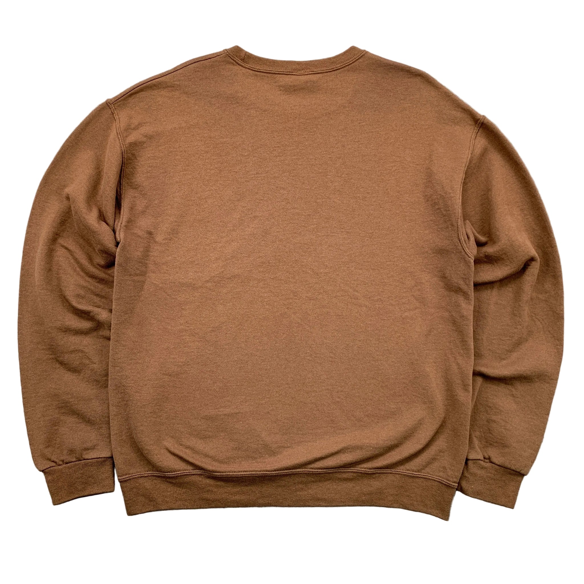 Brown sweatshirt on a gray textured background