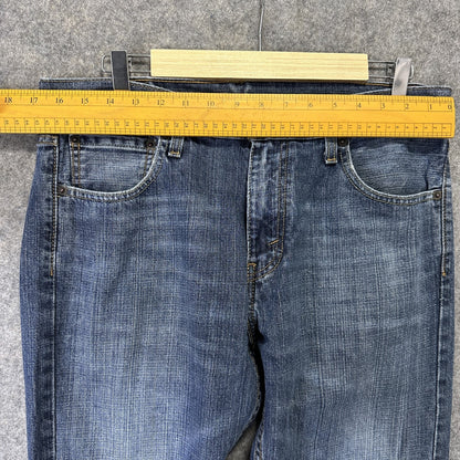 Levis 527 Jeans Mens 33x32 Blue Slim Bootcut Denim Waterless Distressed Rip - BNDL