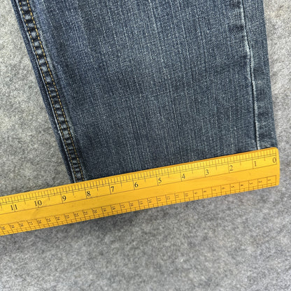 Levis 527 Jeans Mens 33x32 Blue Slim Bootcut Denim Waterless Distressed Rip - BNDL